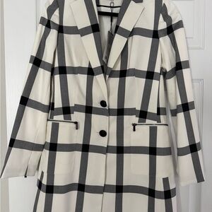 Karl Lagerfeld Black and White Checkered Blazer